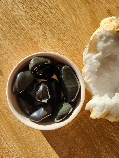 Pierres roulées d'Obsidienne Œil Céleste AA