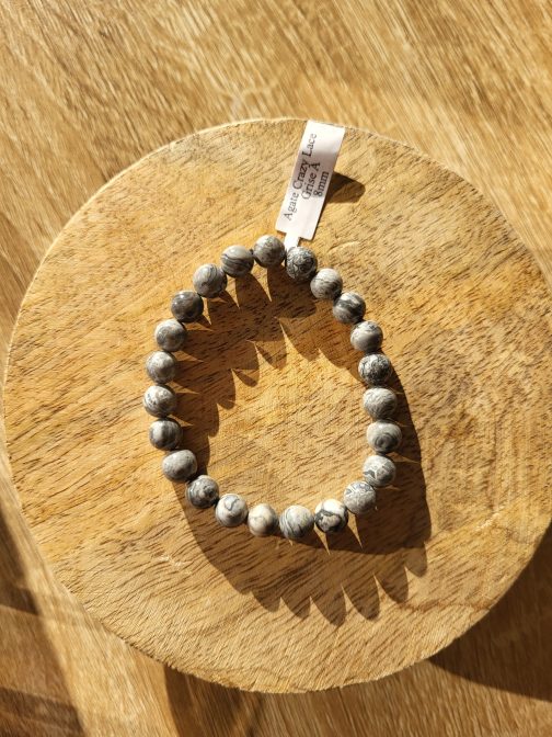 Bracelet en Agate Crazy Lace Grise A