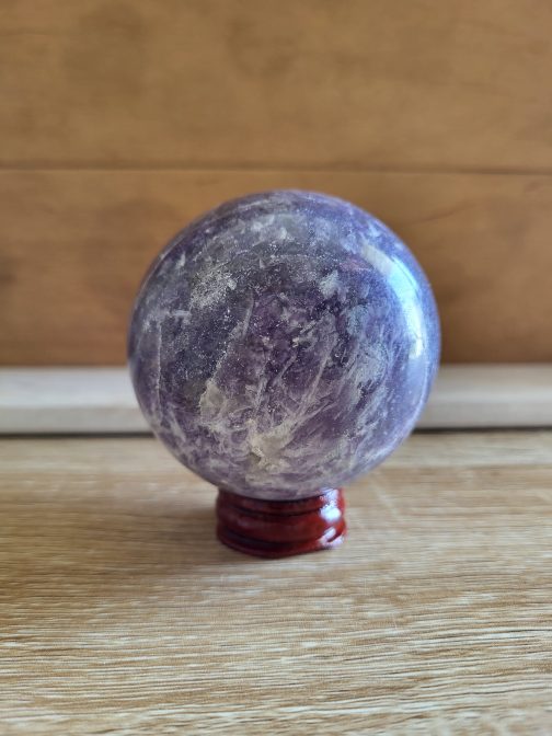 Sphère en Tourmaline sur Lépidolite A+ – Image 3