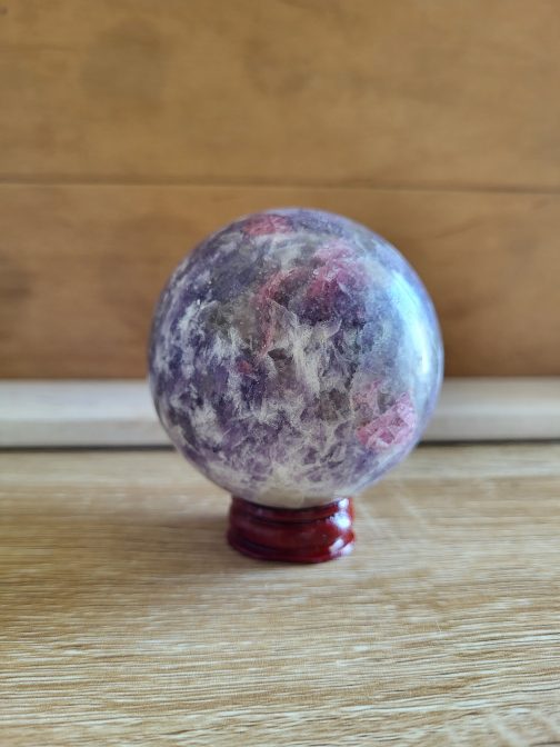 Sphère en Tourmaline sur Lépidolite A+ – Image 2