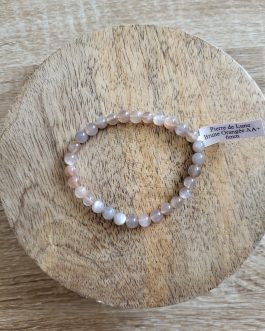 Bracelet en Pierre de Lune Brune Orangée AA+