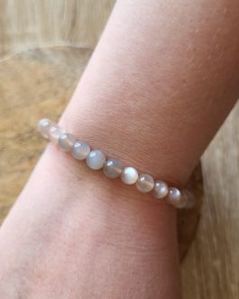 Bracelet en Pierre de Lune Brune Orangée AA+