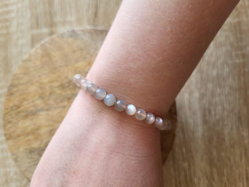 Bracelet en Pierre de Lune Brune Orangée AA+ – Image 2