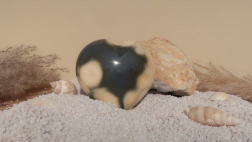 Cœur en Agate grise A+ – Image 2
