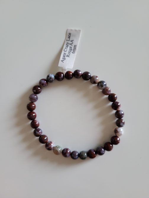 Bracelet en Agate Crazy Lace Rouge AA  (6mm)