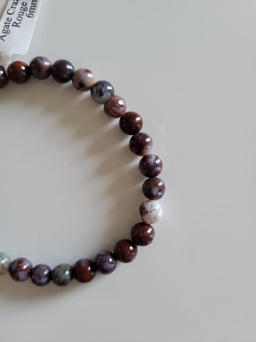 Bracelet en Agate Crazy Lace Rouge AA  (6mm) – Image 2