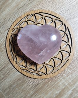 Galet Coeur en Quartz rose A+