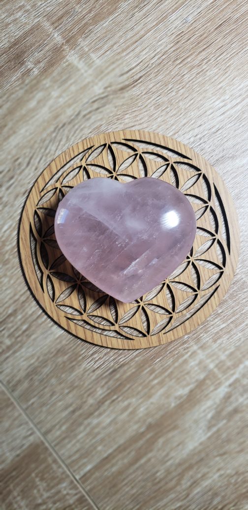 Galet Coeur en Quartz rose A+