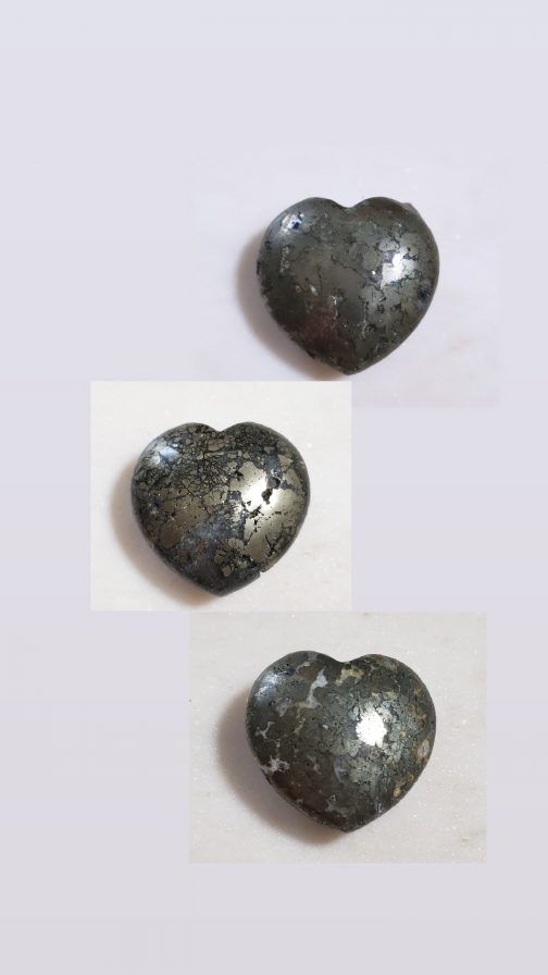 Galets Coeurs en Pyrite