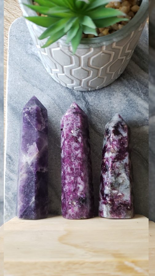 Pointes en Lépidolite A+