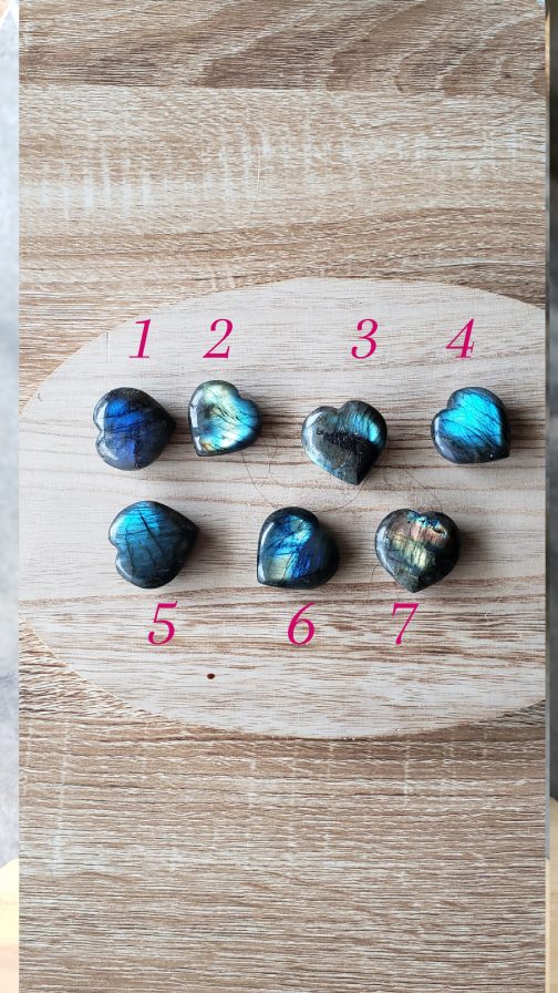 Galets  Coeur en Labradorite AA – Image 2