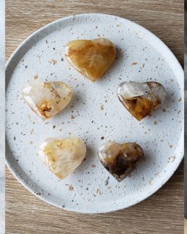 Galets Coeur en Quartz Tangérine  AA