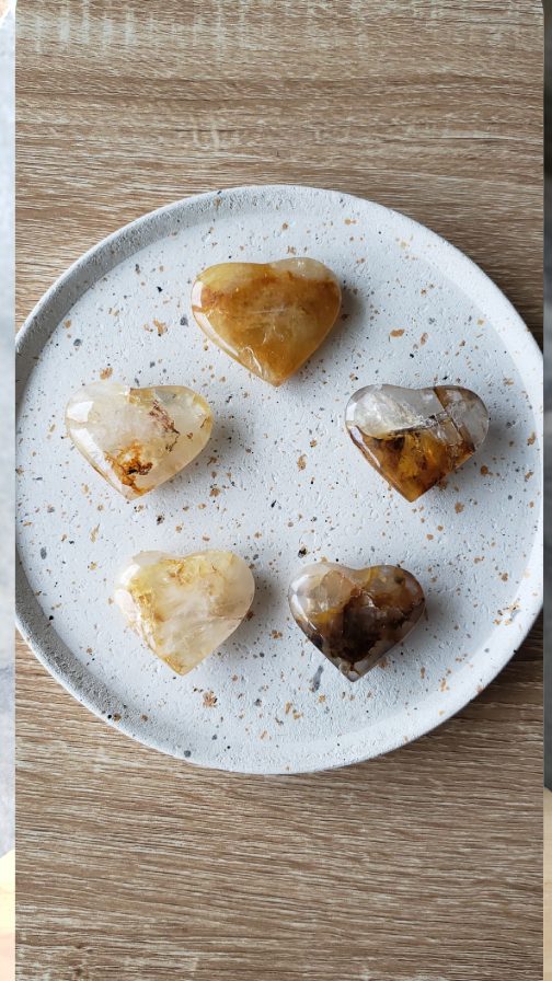 Galets Coeur en Quartz Tangérine  AA