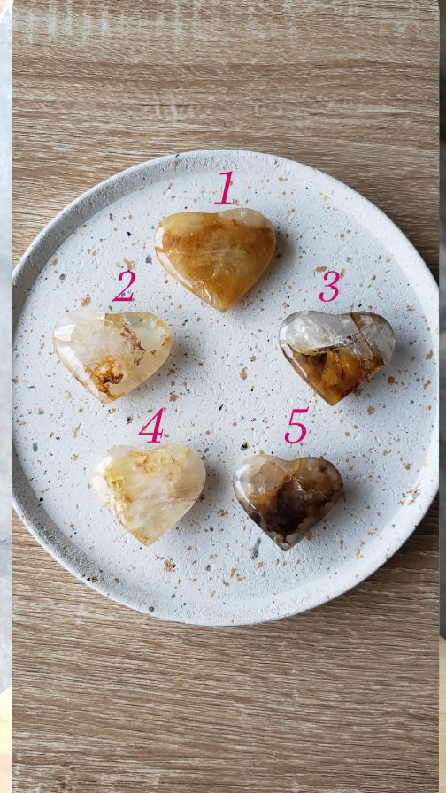 Galets Coeur en Quartz Tangérine  AA – Image 2