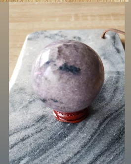 Sphère en Tourmaline Rose sur Lépidolite A+