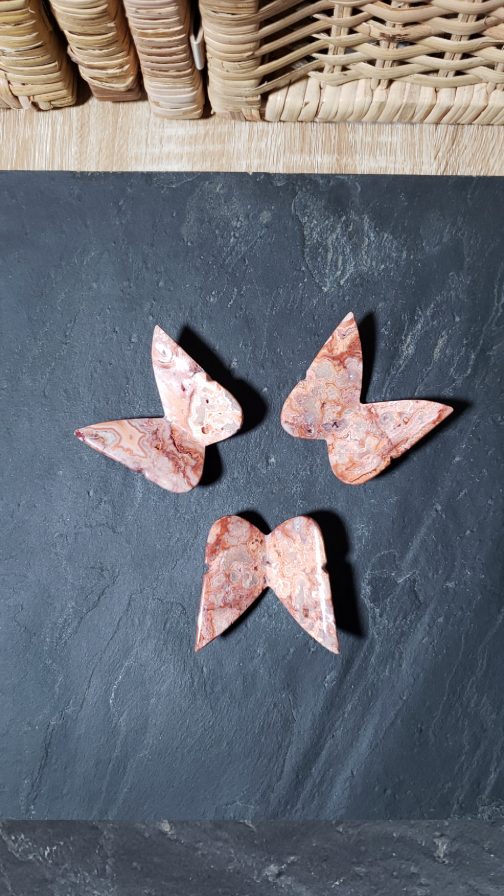 papillons en Agate crazy Lace Rouge AA