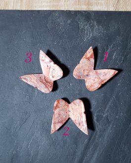 papillons en Agate crazy Lace Rouge AA
