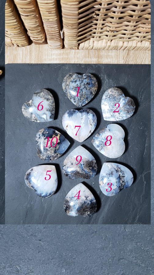 Galets Coeur en Agate Dendritique AA – Image 2