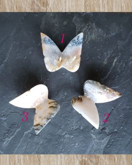Papillons en Agate plume AA