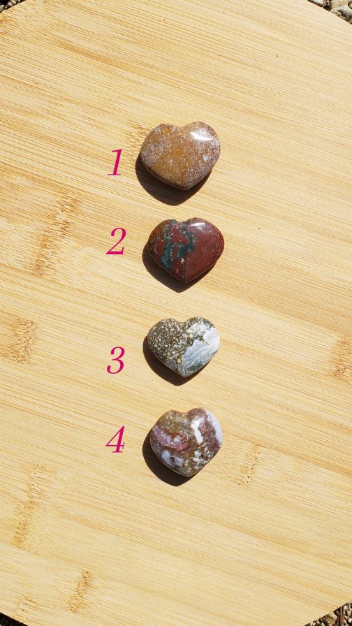 Coeur en Jaspe Océan AA – Image 2