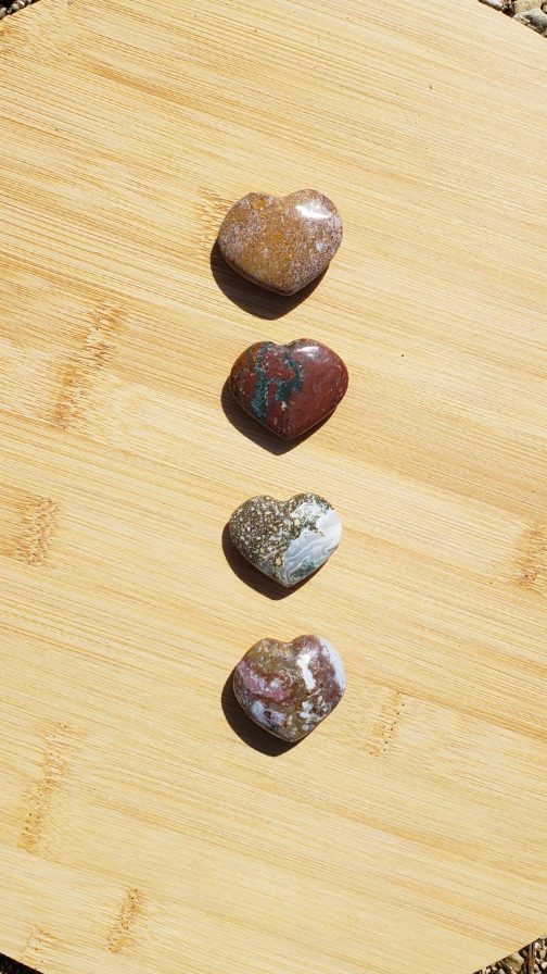 Coeur en Jaspe Océan AA