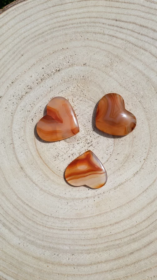 Galets Coeur en Cornaline AA