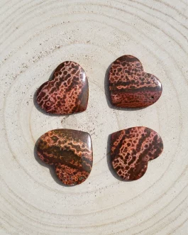 Galets Coeur en Jaspe Océan Rouge AA