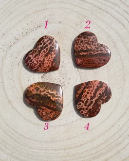 Galets Coeur en Jaspe Océan Rouge AA