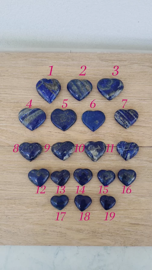 Galets coeur en Lapis Lazuli AA – Image 2